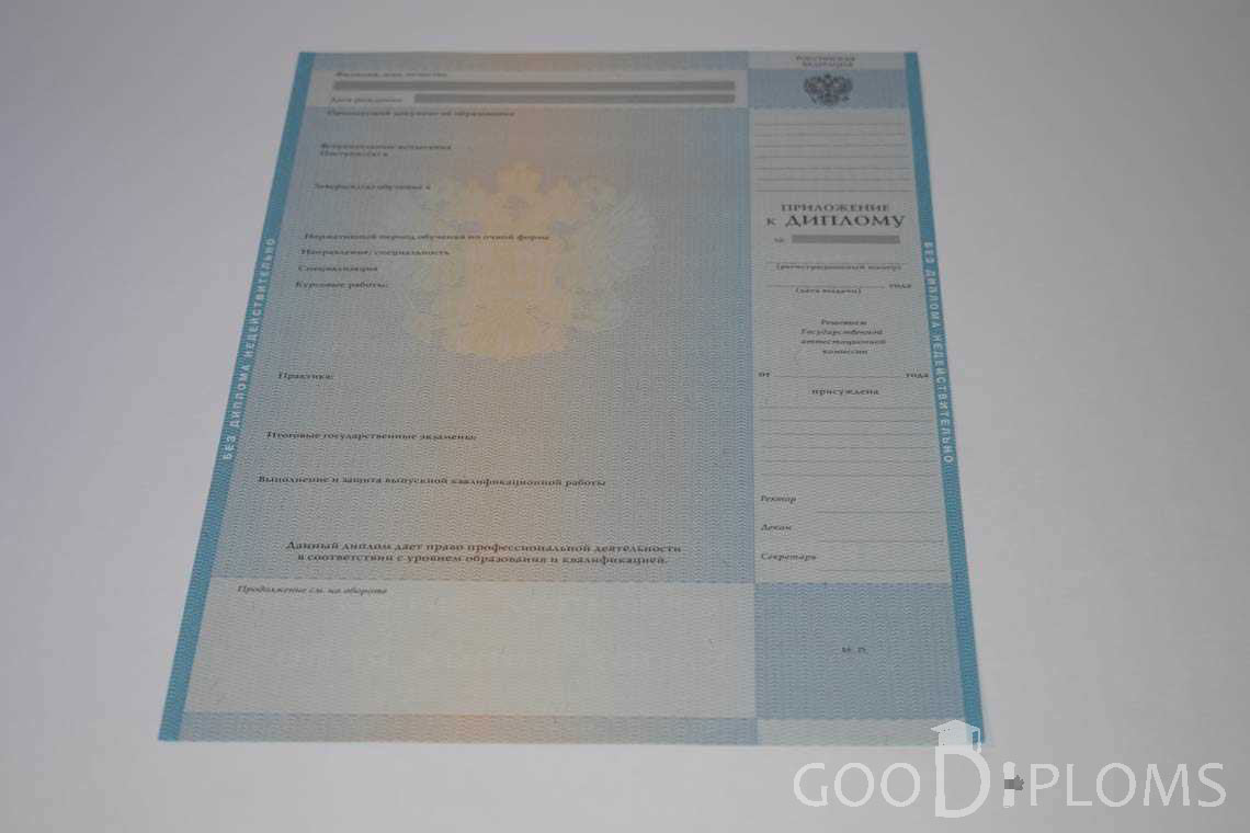 Приложение к Диплому Бакалаврав период c 2009 по 2010 год - Оренбург