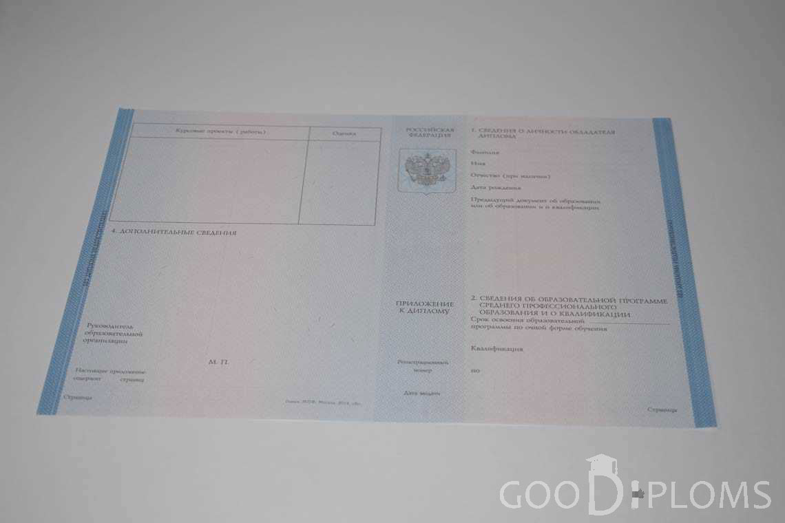 Приложение к Диплому Техникума период c 2014 по 2025 год - Оренбург